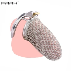 FRRK Metal Ventilate Chastity Cage for Male New Hollow Mesh Cock Lock Increase Air Flow BDSM Device Adults Sex Toys