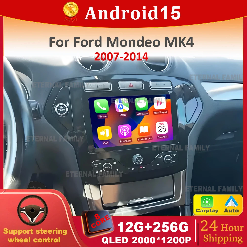 Android 14 Car Radio Player For Ford Mondeo MK4 2007 2010 2011-2013 Navigation GPS Auto radio Carplay IPS 4G WIFI BT Head Unit