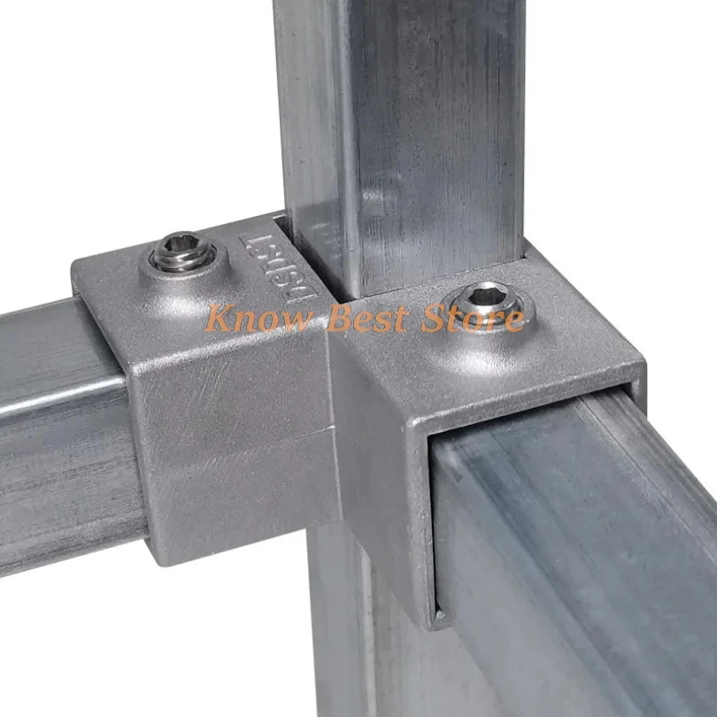 1PCS OD 30x30mm Square Tube Connection Piece  Aluminum Alloy Elbow Three-way Square Pipe Fixed Joint Storage Rack Rack