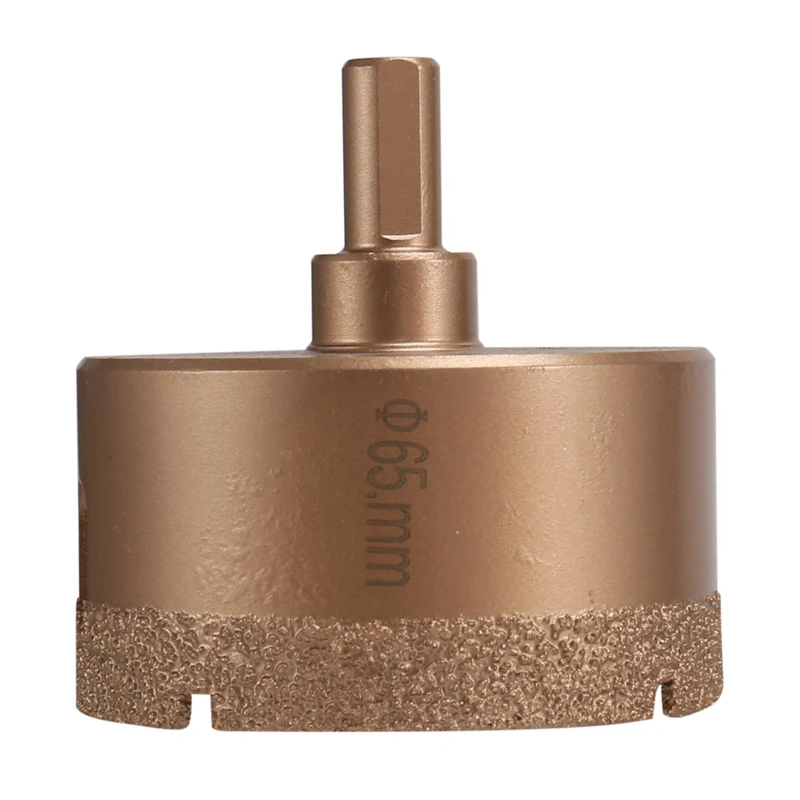 O diamante soldou a broca seca do núcleo, furo viu, acessórios do cortador, viu o corte, mármore, vidro, granito, porcelana, telha, 65mm, 1Pc