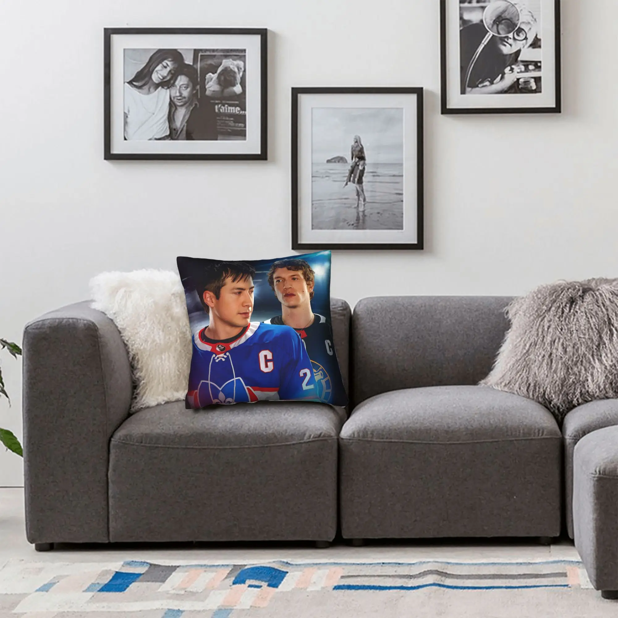 Heated Rivalry Square Pillow Case Polyester Cushions for Sofa Hockey Game Casual Pillowcover Home Decor