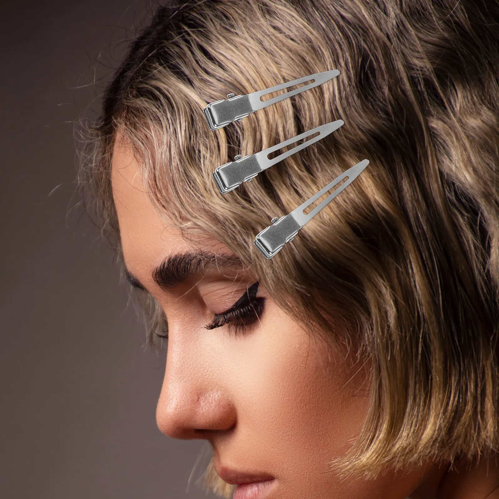 50Pcs Hair Clip Materials Metal Alligator Clips Single Prong 45Mm Silver Hairpins for DIY Bow Making Salon Styling Hair