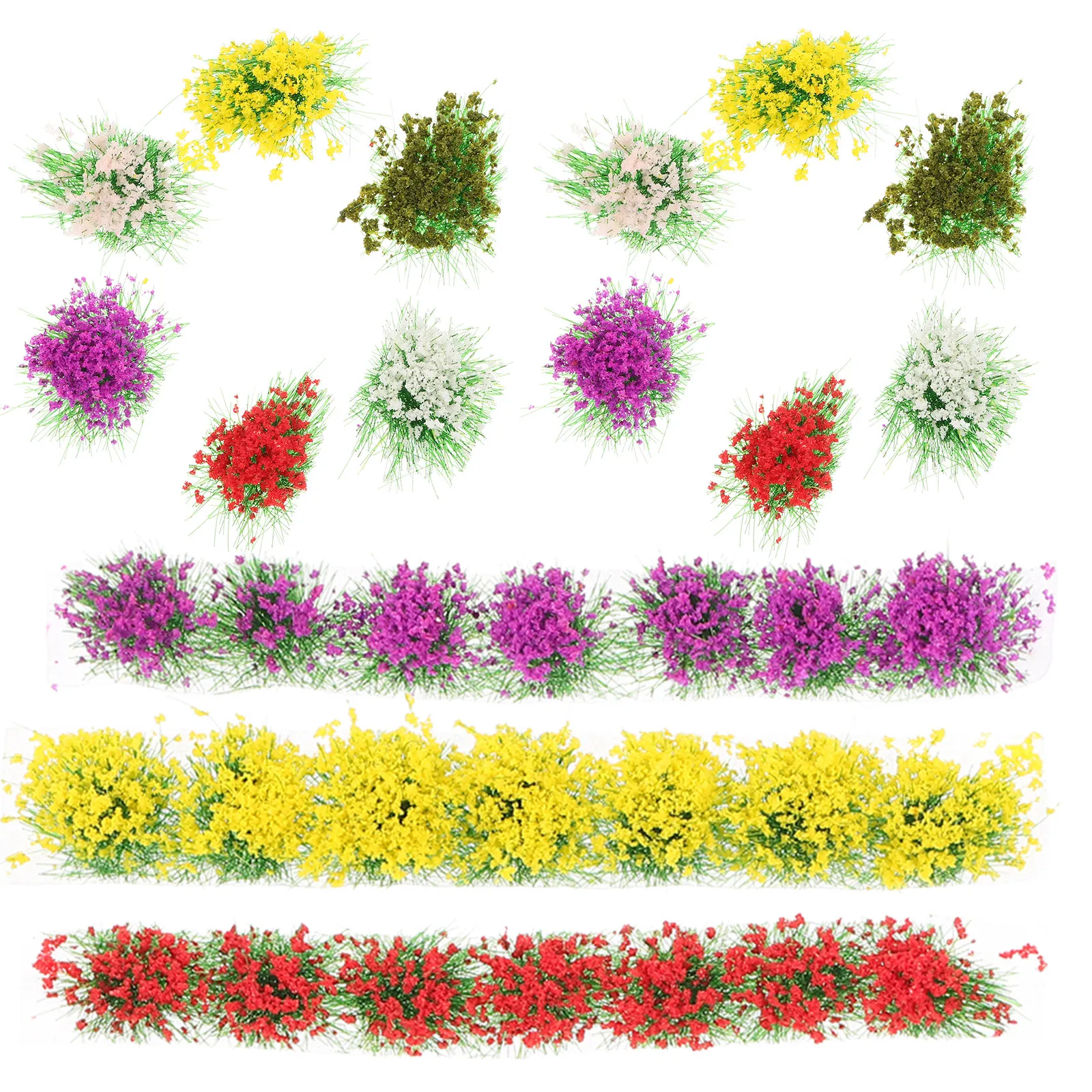 

6 Boxes Artificial Simulation Flower Cluster Bright Resin DIY Sand Table Micro Landscape Decor Miniature Scenery Craft Ornament