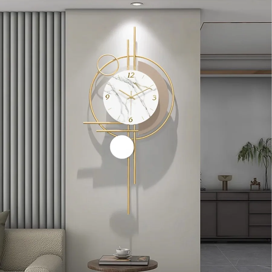 Living Room Wall Clock Decoration Elegant Art Unique Home Wall Clock Pieces Hand Round White Designer Nordic Horloge Wall Decor