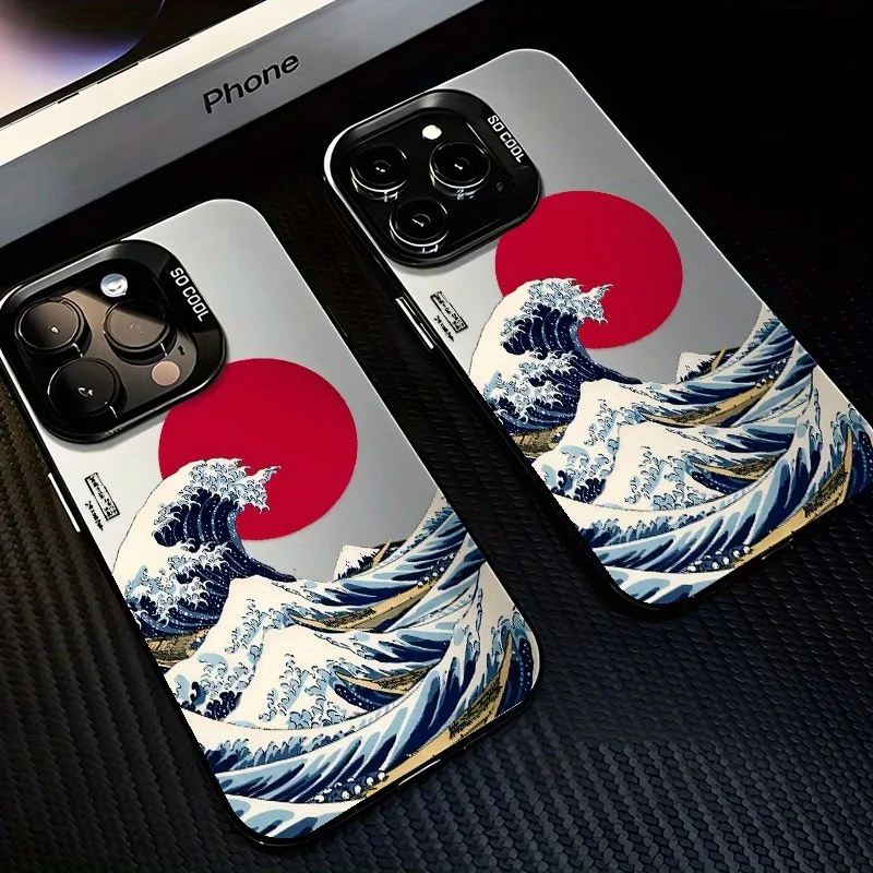 

Пейзаж аниме Kanagawa Great Wave Подходит для iPhone 16, 15, 14, 13, 12, 11 Pro Max Plus, с ударопрочной матовой спинкой