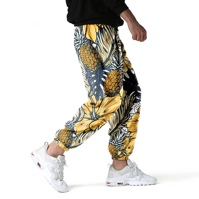 Mens Fashion Pineapple Print Joggers Sweatpants 2023 Brand New Hip Hop Sports Jogging Trousers Men Harajuku Streetwear Pants