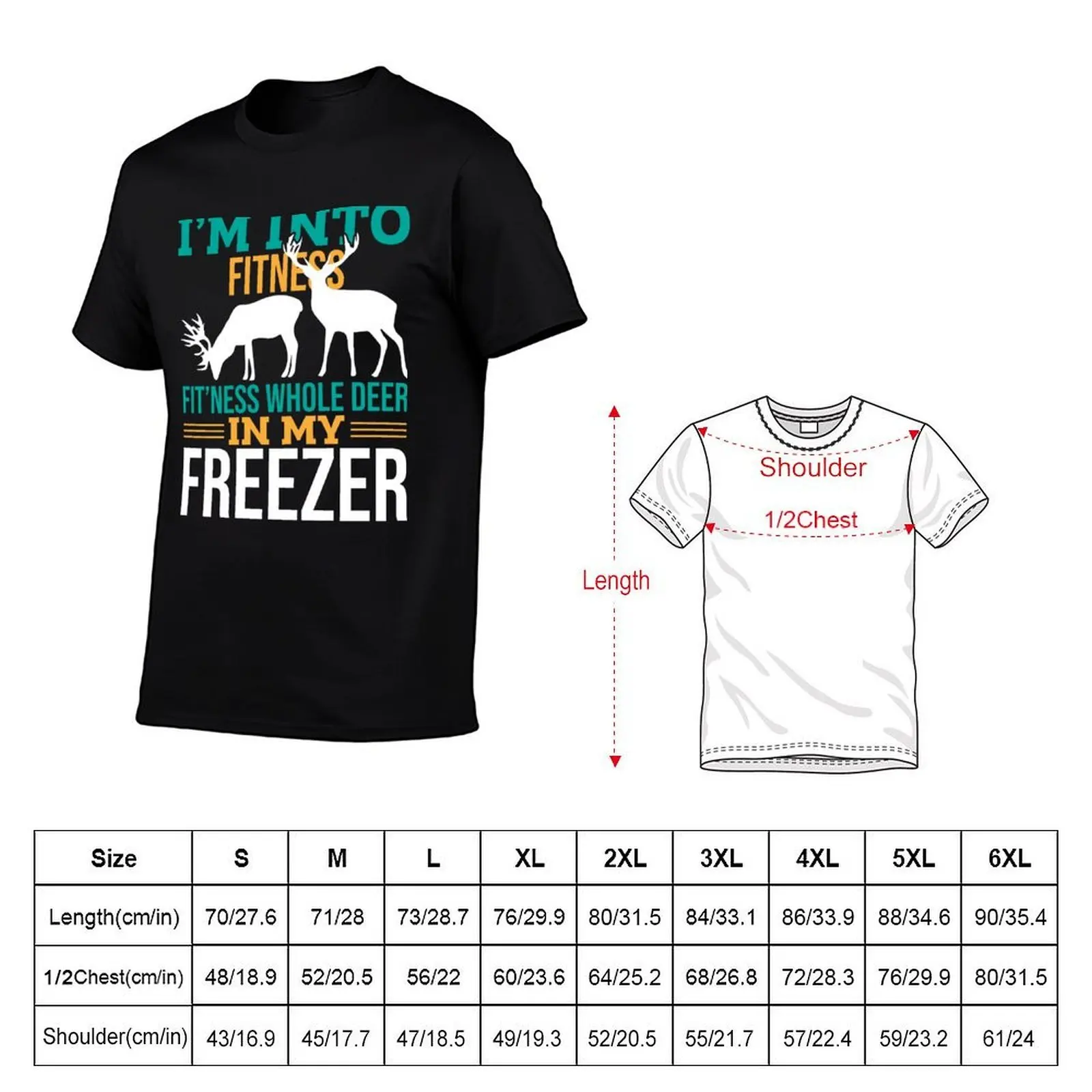 Me apasiona el fitness: Camiseta con diseño de ciervo entero en mi congelador, camiseta deportiva que absorbe la humedad.