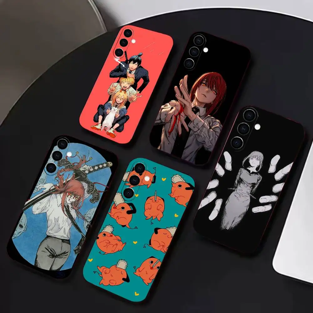Stylish Makima  Phone Case For Samsung A72,A71,A72,A70,A53,A52,A51, Black Soft Cover TPU