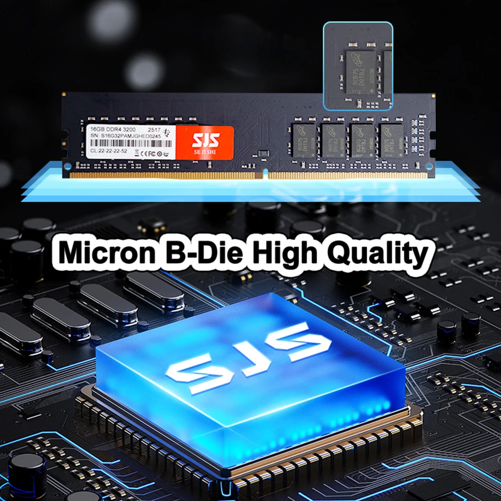 ذاكرة الوصول العشوائي SEJISHI DDR4 16GB 3200Mhz ذاكرة Intel المحددة DDR4 تدعم ذاكرة الكمبيوتر المكتبي XMP للوحة الأم