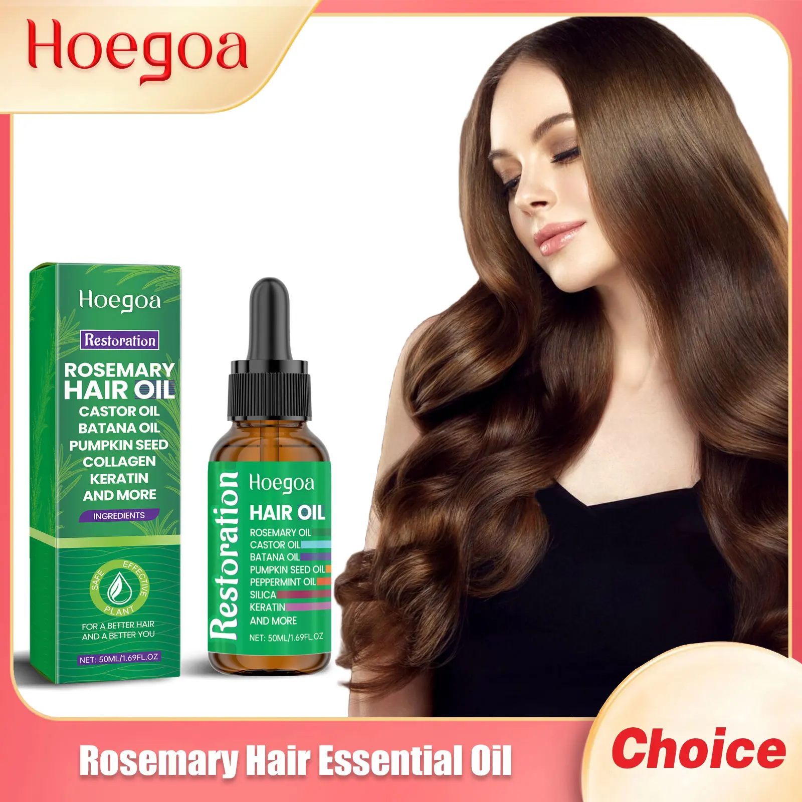 

Rosemary Hair Essential Oil Prevent Hair Loss Repair Damaged Dry Hairs Nourish Smooth Strengthening Hair Care Oil Products 50ml