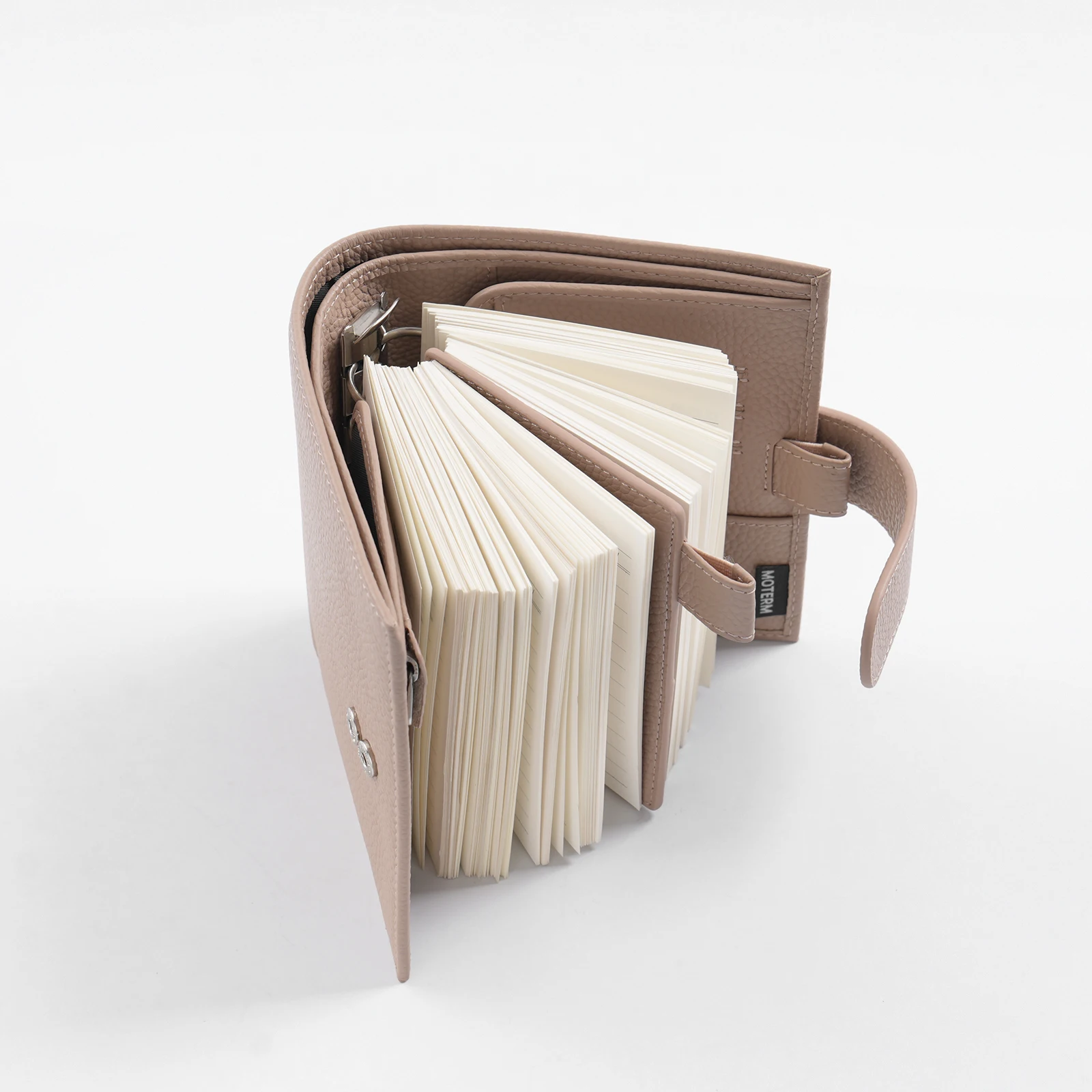 Limited Imperfect Moterm Luxe 2.0 Series Pocket Size Planner Pebbled Grain Leather A7 Notebook with 30MM Ring Agenda Organizer 썸네일 4