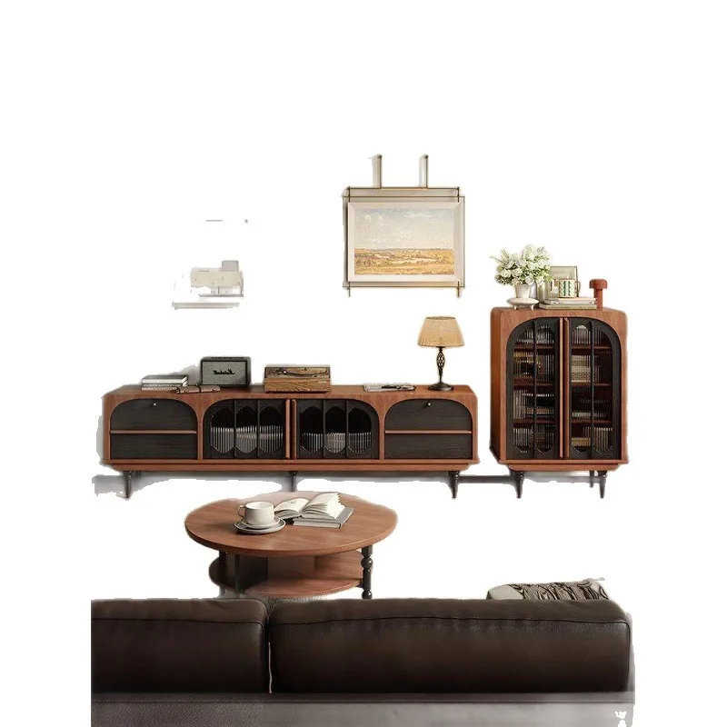 American retro side cabinet, living room Nordic household small apartment medium and ancient style locker
