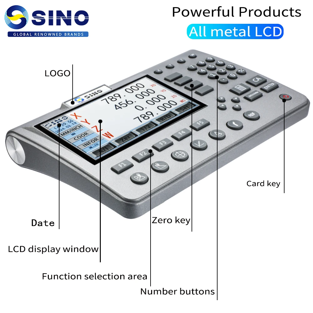 High Configuration SINO SDS200 Meta LCD 2 Axis DRO Set And KA300 Or Small KA500 Glass Linear Scale Encoder For Lathe Millilling