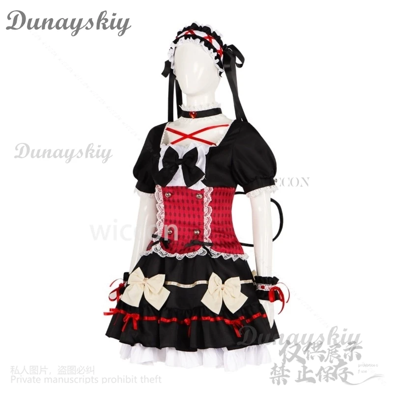 Anime Galgame NightoftheDead Cosplay Miya Costume Kawaii Lolita Loli Cos Sweet Dress Wigs Double Ponytail Accessories Halloween