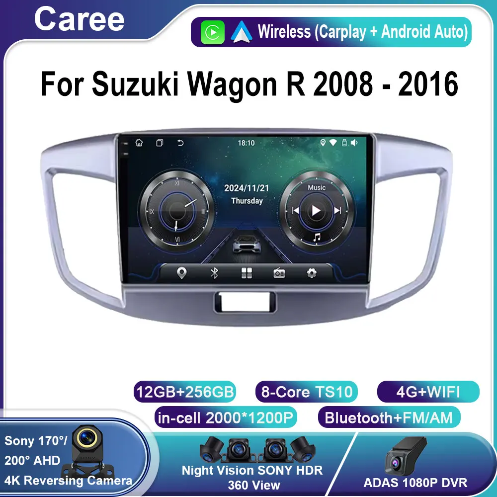

Android Car Radio For Suzuki Wagon R 2008 - 2016 Screen Carplay Auto Multimedia Player Navigation GPS Stereo Head Unit DSP WIFI