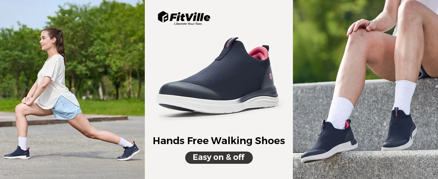 FitVille Damen-Sneaker, breite Passform, zum einfachen Anziehen, ideal zum Gehen und Laufen, mit Fußgewölbestütze, bequem, leicht, für den Alltag, orthopädische Schuhe für geschwollene Füße. – Detail 2
