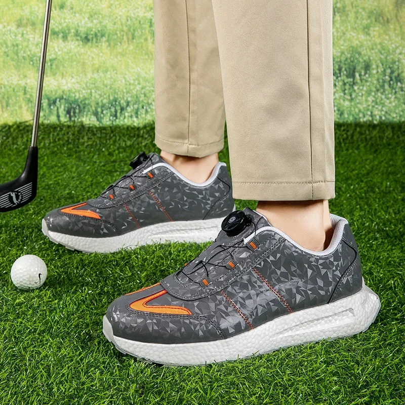 

Black Golf Shoes Men Professional Waterproof Golfer Sport Sneakers Turf Grass Golfing Shoes Women Comfortable Walking Sneakers