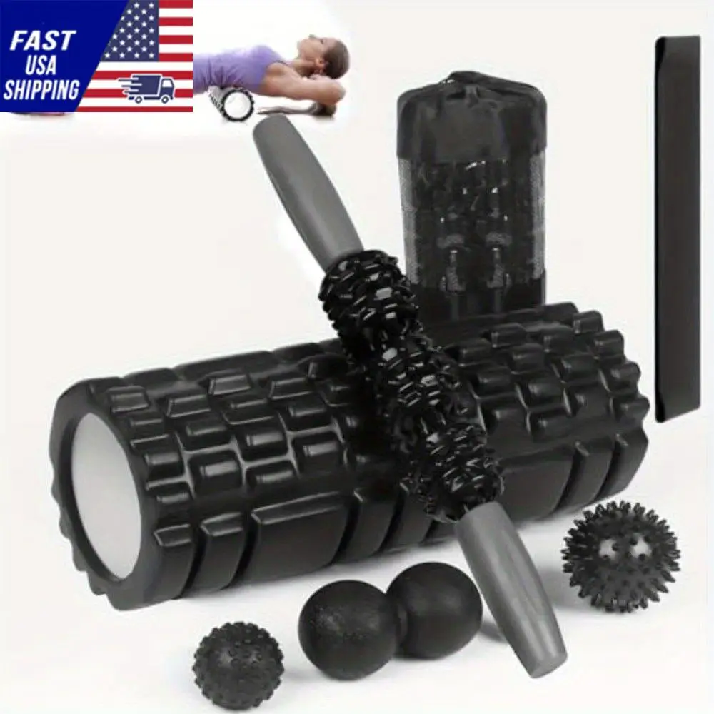 Foam Rollers for Muscle Massage, 7 in 1 Body Foam Roller Set Leg Roller for Muscles Deep Tissue Stretching Equimpent