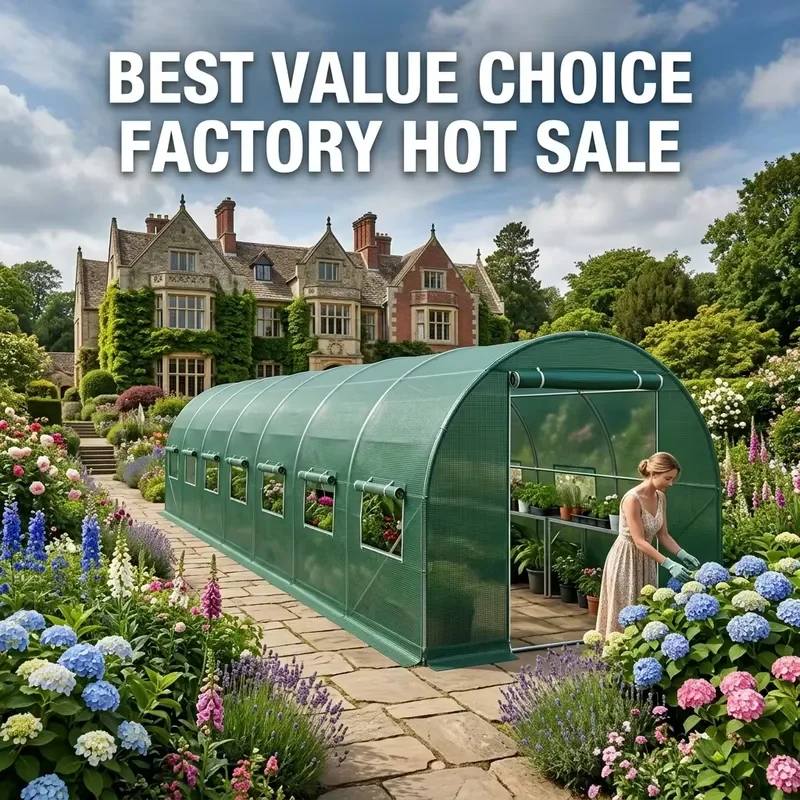 Portable Galvanized Steel Garden Greenhouse with Zippered PEP Film Cover for Eco-Friendly Gardening