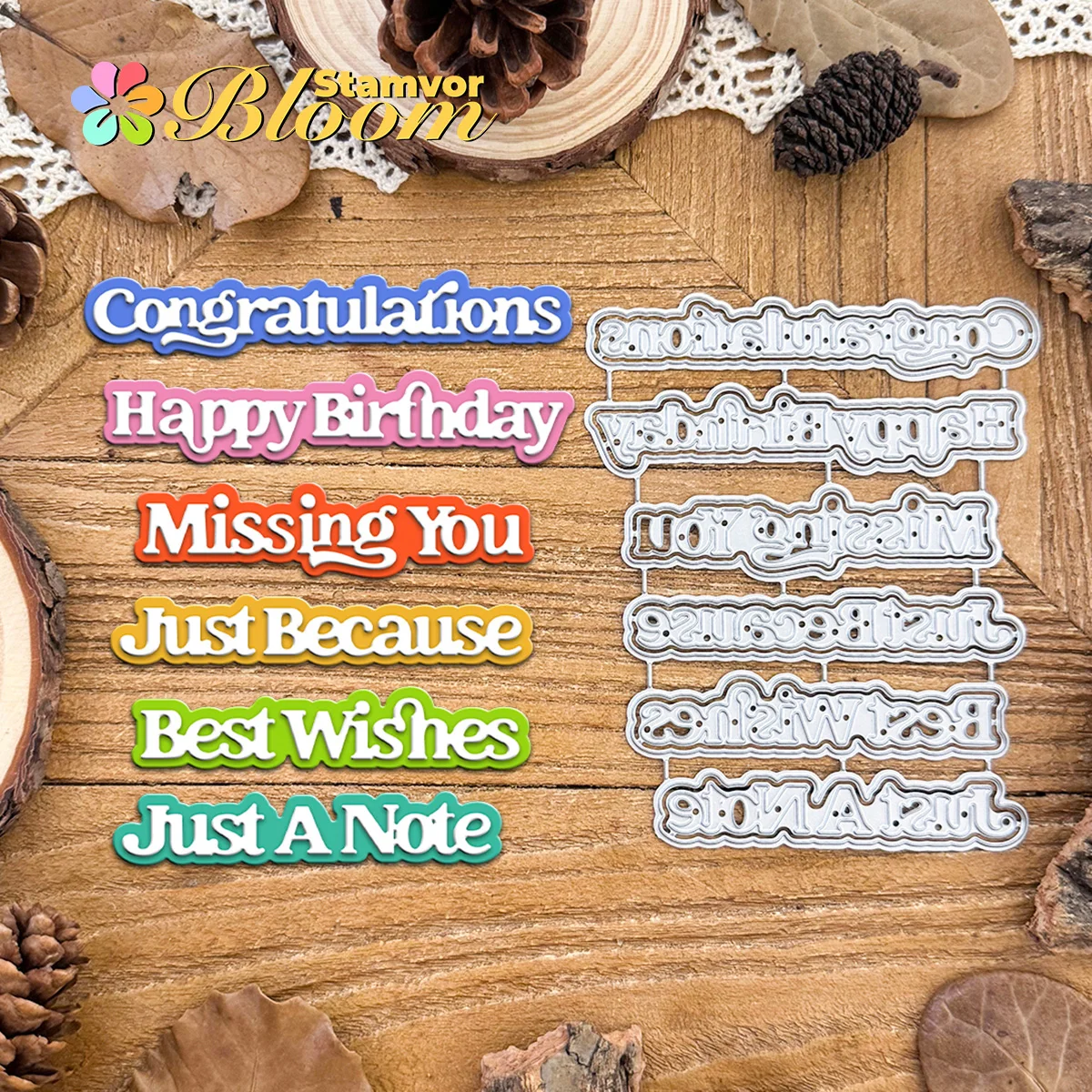 Original básico útil capas palabras en inglés títulos troqueles de corte de Metal Scrapbooking grabado decorativo