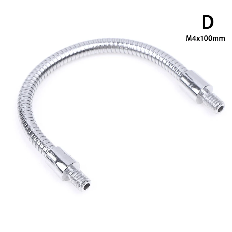 Manguera de posicionamiento de micrófono LED M4 negro y plateado, dos dientes externos, tubo de serpiente Flexible M4