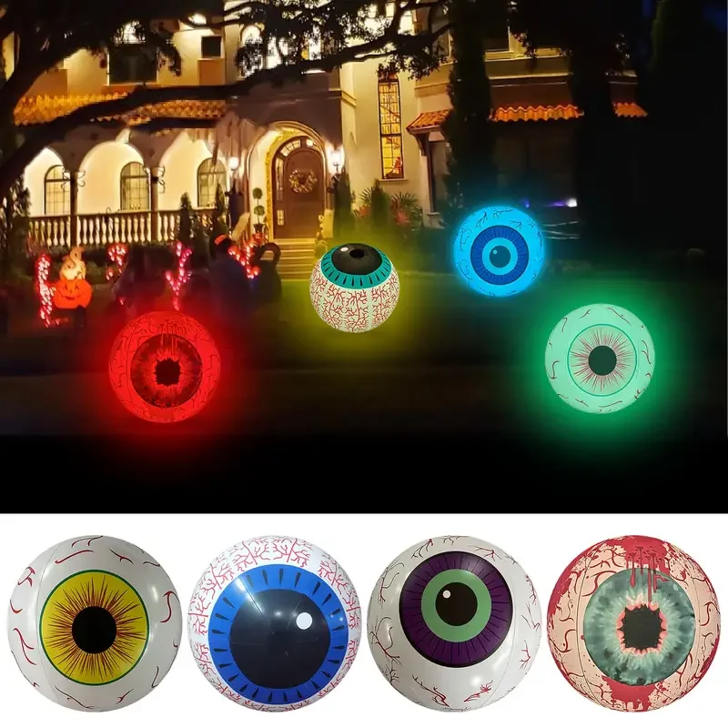 

Halloween Inflatable Eyeballs LED Color Changing Remote Control Light Up Decoration Scary Party Props Haunted House Garden Decor