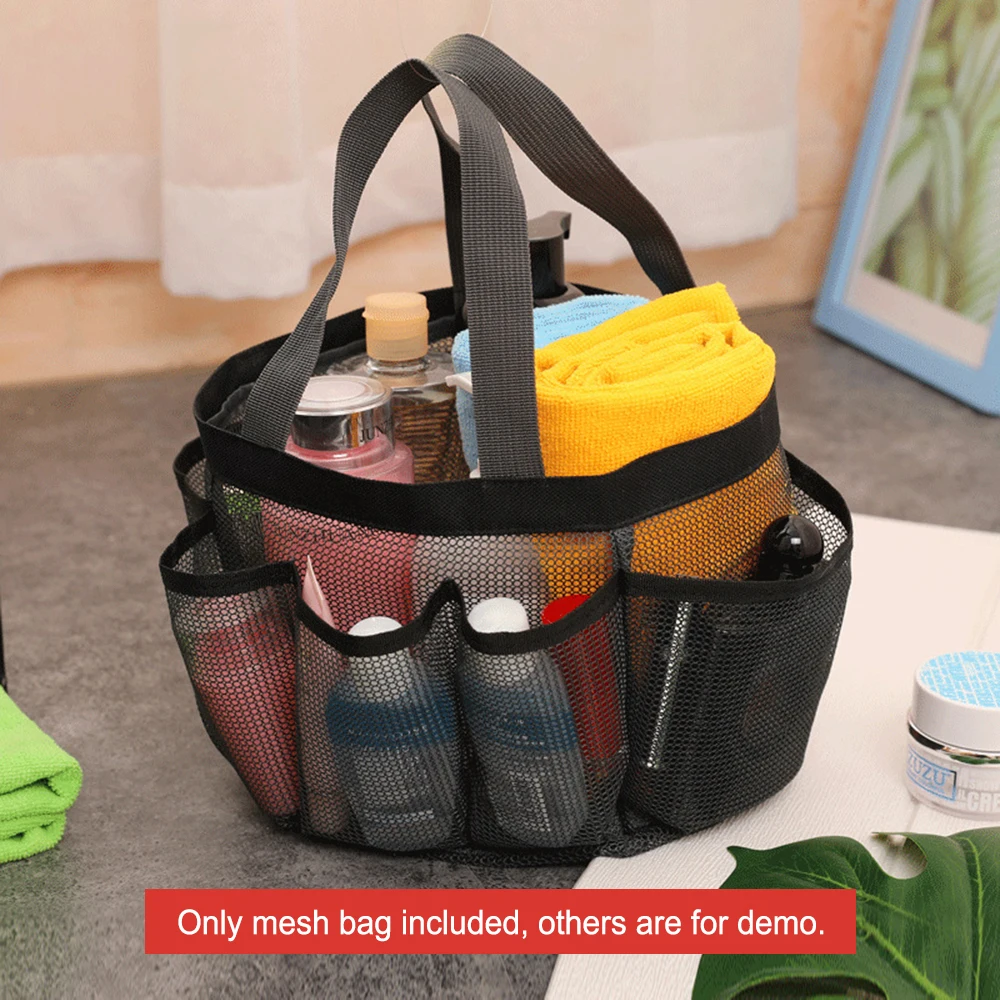 Mesh Shower Bag Hanging Toiletry Bag Portable Wash Bag Quick Dry Cosmetic Bag Shower Organizer for Bathroom Dorms Beach Camping