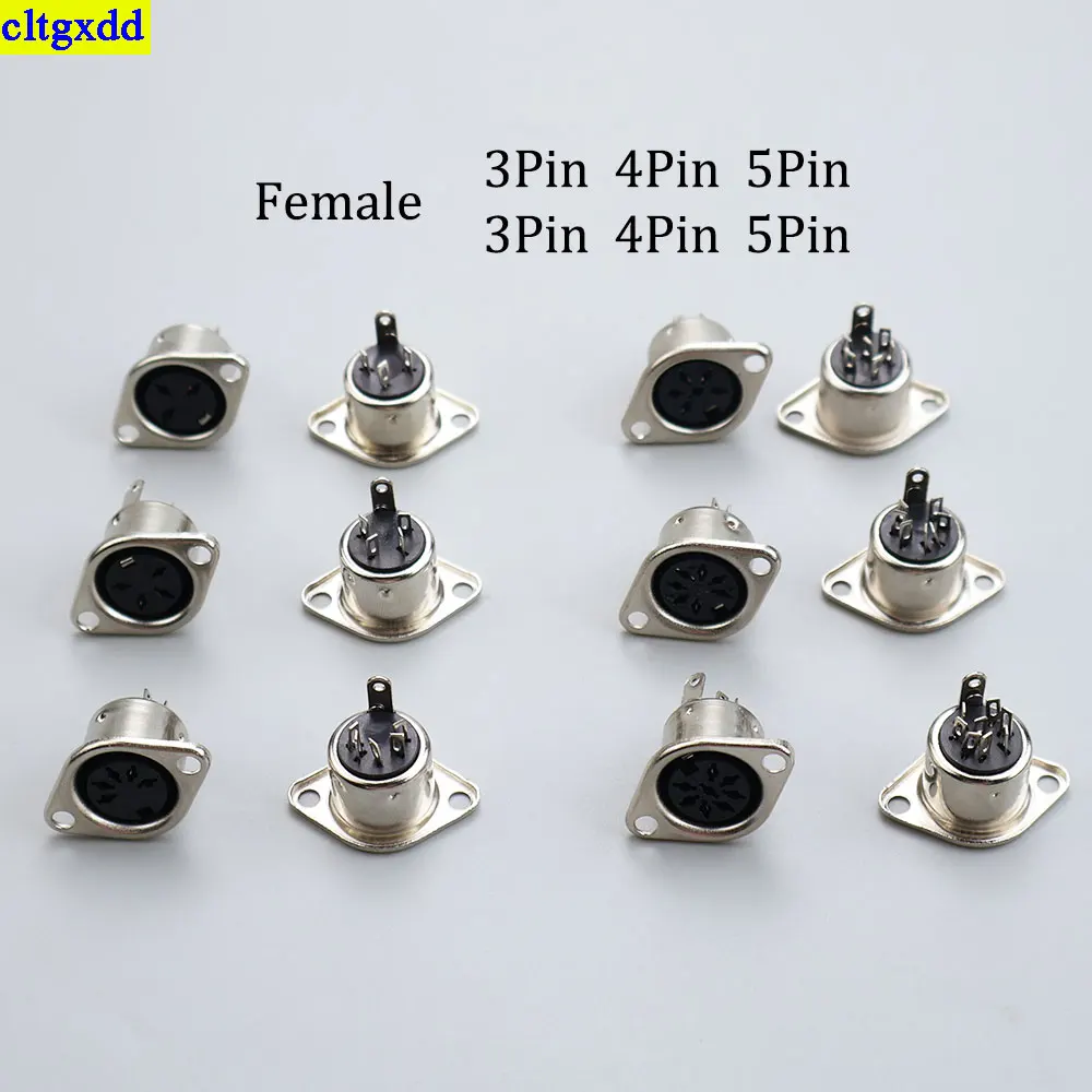 cltgxdd 1piece metal S-terminal female socket installation chassis 3/4/5/6/7/8-pin keyboard plug DIN SOLDER MIDI cable adapter