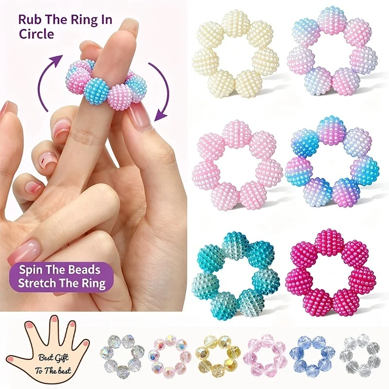 Spiky Finger Massage Ring Beaded Sensory Fidget Toy Roller Stimulate Acupressure Stress Relief Relax for Anxiety Adults Gift