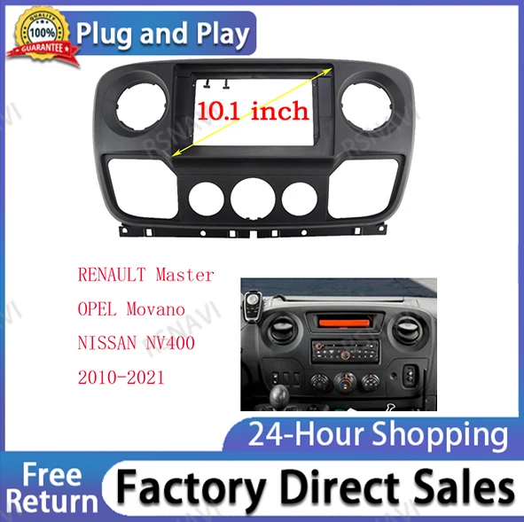 10.1 Inch Car Radio Facia For Nissan Nv400 Renault Master Opel Movano 2010-2021 car Panel Dash Frame cable