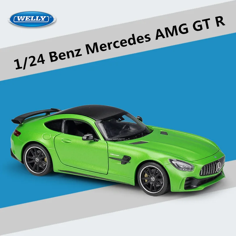 Welly 1:24 Mercedes Benz AMG GT R Alloy Super Sportwagenmodel Die-cast Metal Raceauto Model Simulatie Kinderspeelgoed Cadeau