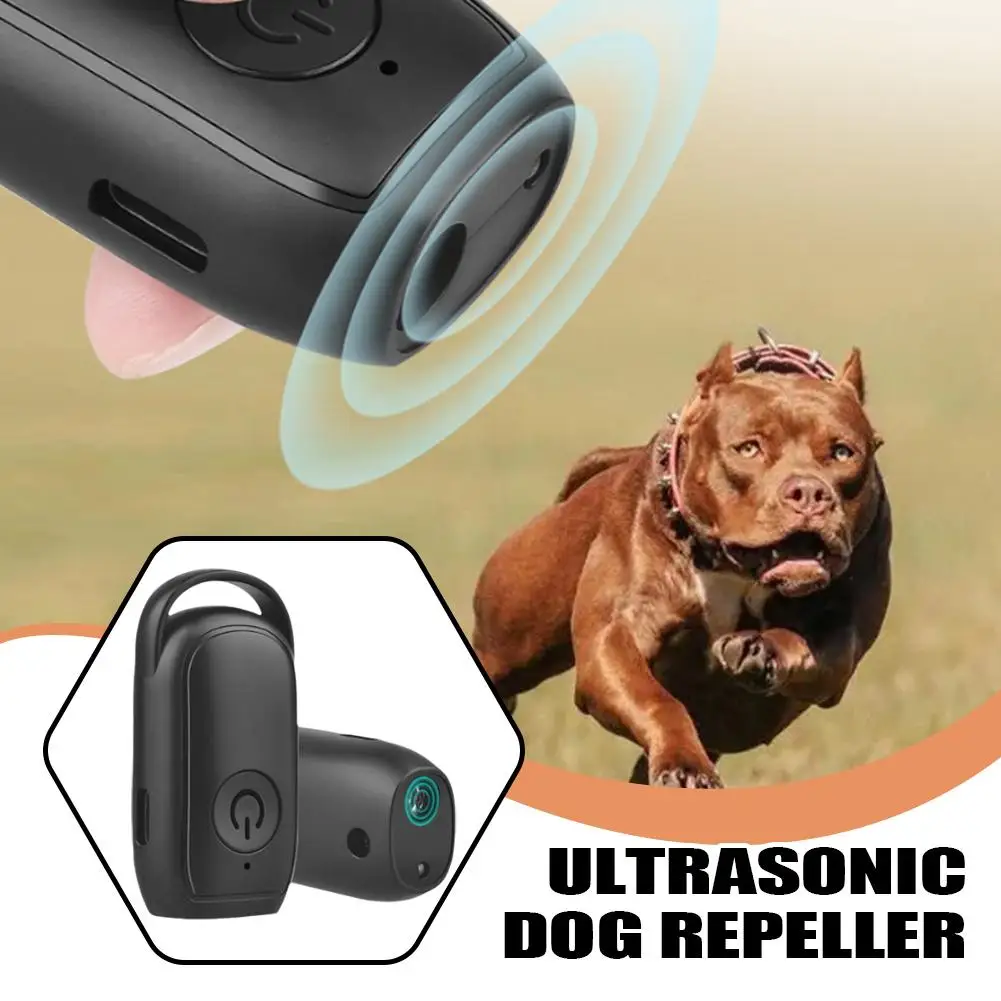 Tragbarer Ultraschall-Hundevertreiber 180mAh Wiederaufladbar Langstrecken-Antibellgerät Mit LED-Taschenlampe
