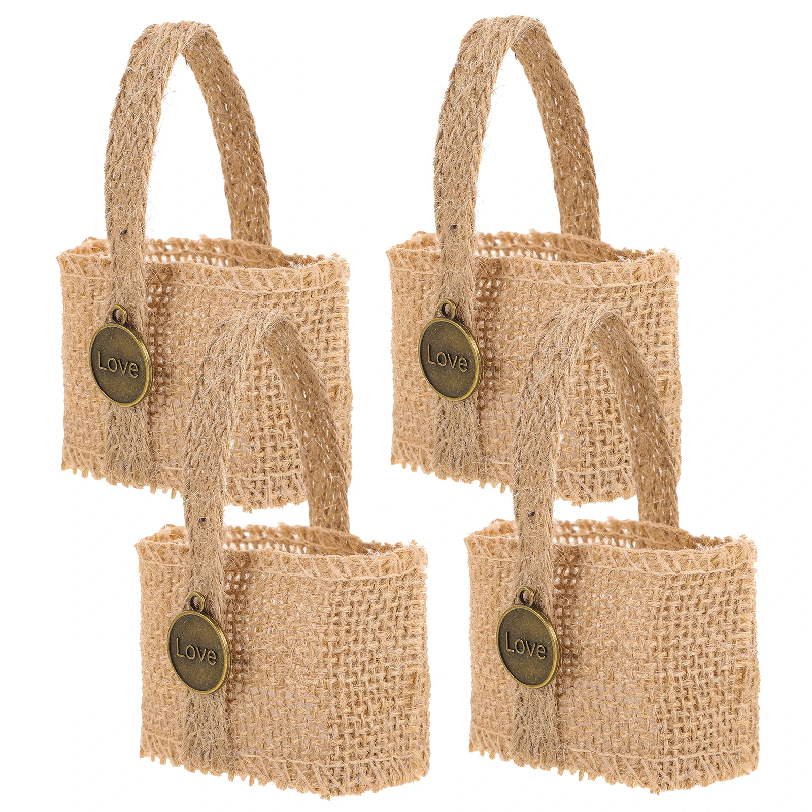

Burlap Storage Basket Wedding Candy Bag Rustic Decor Flower Bouquet Shelf Shopping