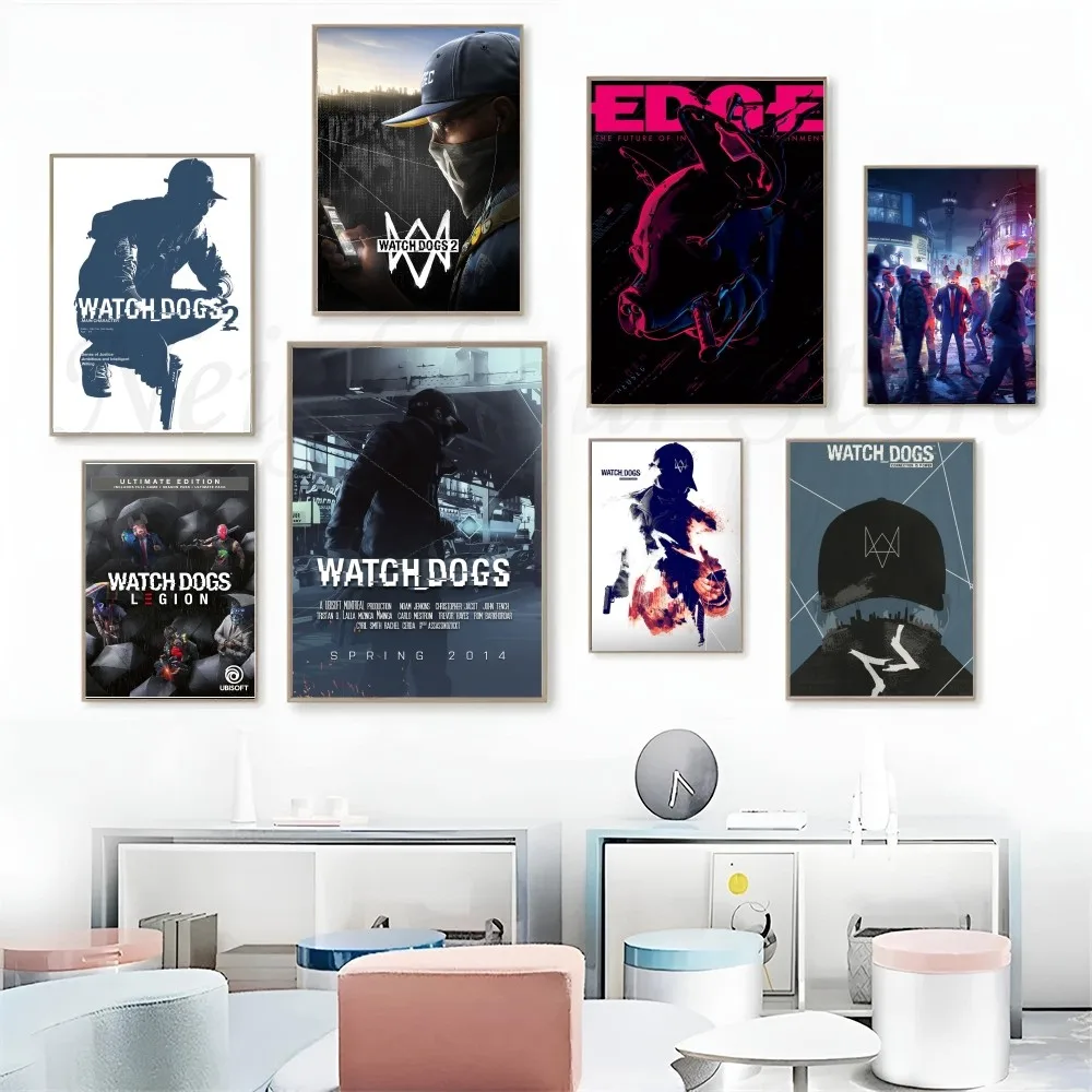 1pc Game Watch Dogs Legion Poster Art Poster Waterproof Paper Sticker Coffee House Bar Room Wall Decor