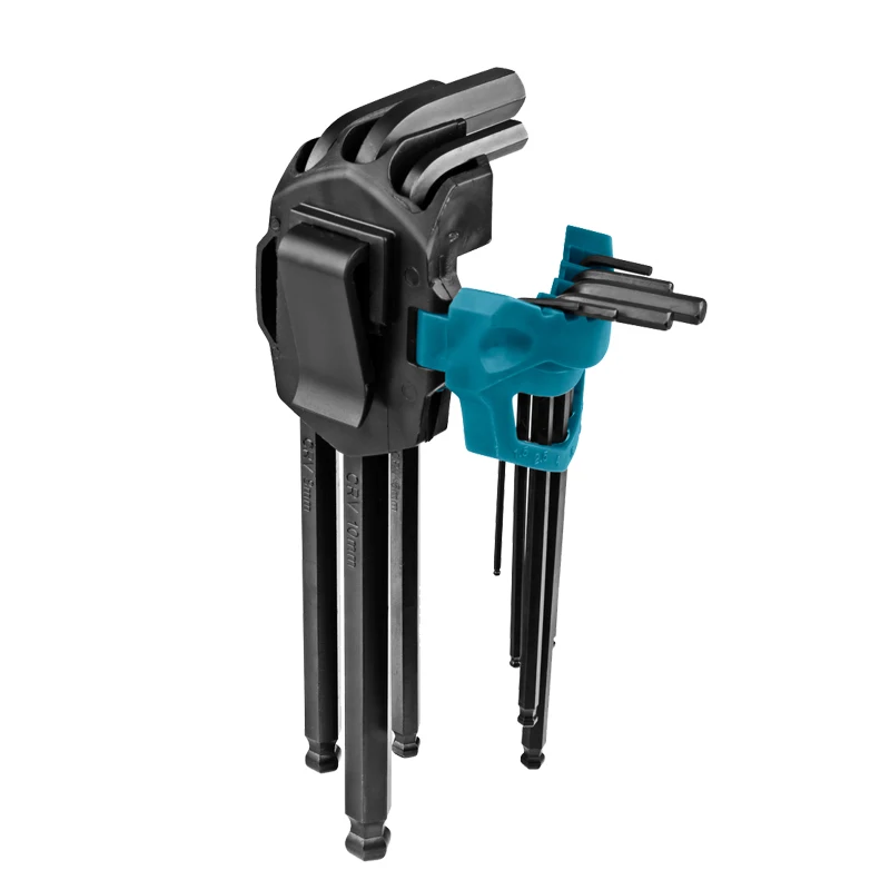 MAKITA B-65894 Original Blacl Hex Key Wrench Set 9pcs Highly Durable Multiple Sizes Hexagonal Wrench Allen Key Combination Set