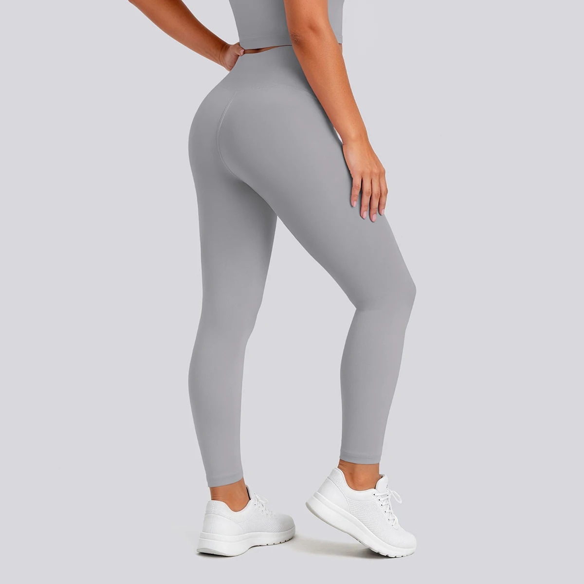 Hochtaillierte, schnelltrocknende Yoga-Hose für Damen, Fitness-, Lauf-, Rad- und Workout-Leggings, einfarbige, formgebende Sport-Hose – Detail 28