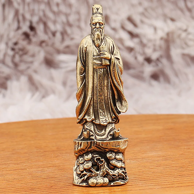 Brass Mencius Bronze Statue Decoration Ancient Theory Living Room Study Creative Decoration Gift Old Bronze Crafts Wholesale