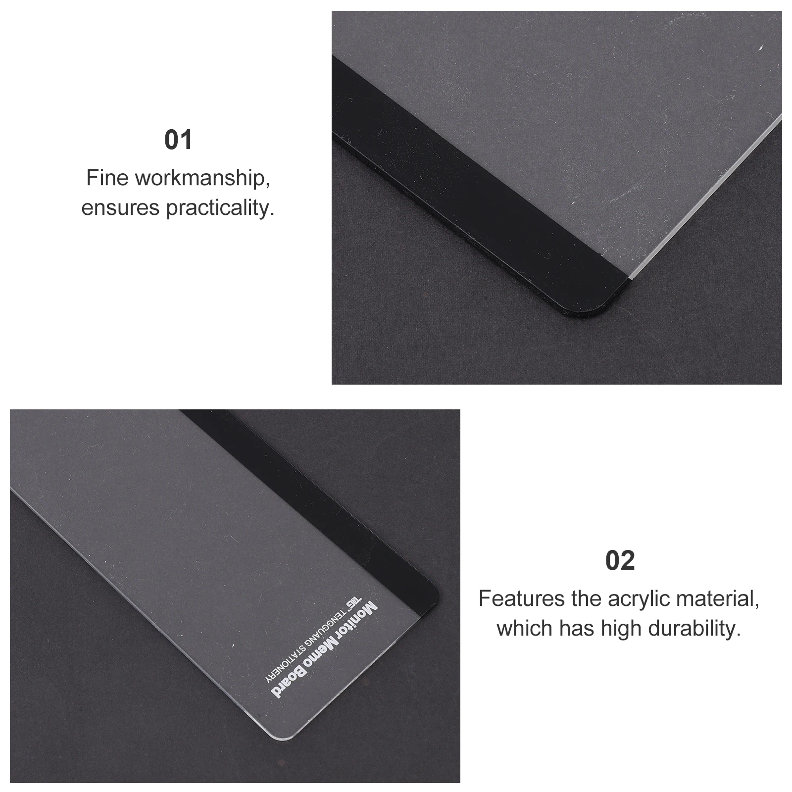 ป้ายอะคริลิคใสสำหรับติดจอคอมพิวเตอร์ ใช้เป็นที่บันทึกข้อมูล ที่จดบันทึกข้างจอ  แบบไร้กรอบ สำหรับติดตั้งบนจอคอมพิวเตอร์ ใช้เป็นที่เตือนความจำ อุปกรณ์สำนักงาน