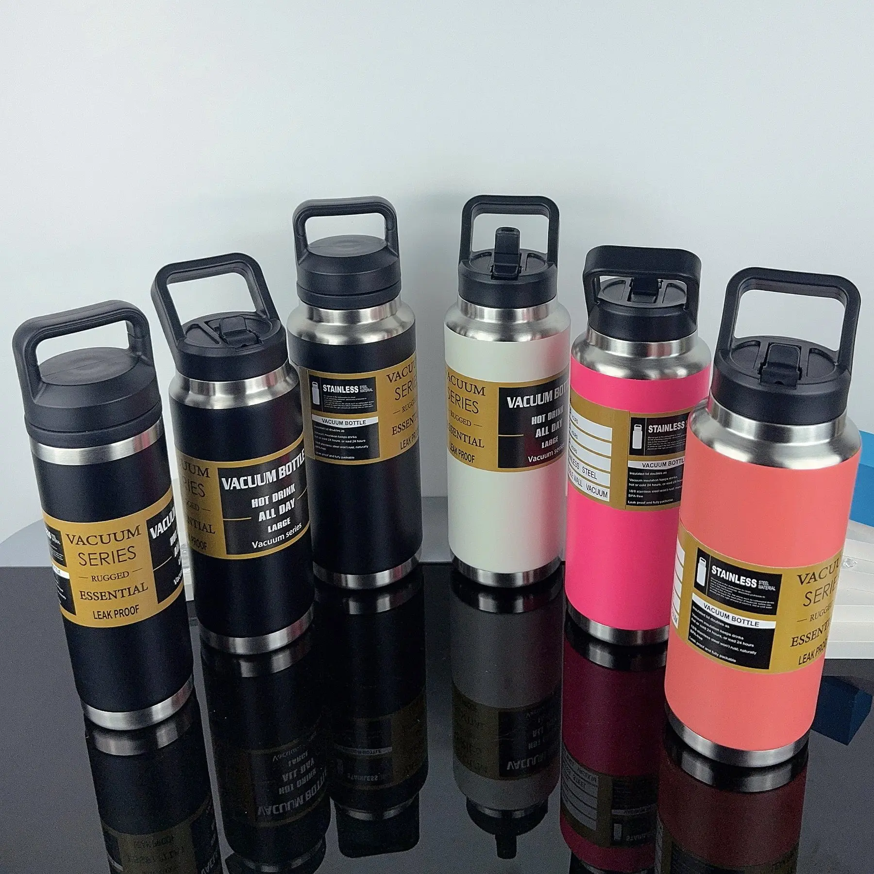2 1100ml Thermos Cups, Sports Portable Cups, 2 1100ml Outdoor Cups, Two Types of Household Cups with Different Lids, Office Cups, Multifunctional Thermos Cups