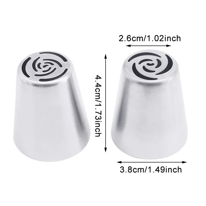 1/2pcs Russian Icing Piping Nozzles Tulip Stainless Steel Flower Cream cake Pastry Tips Leaf Nozzles Silicone Bag Cupcake DIY