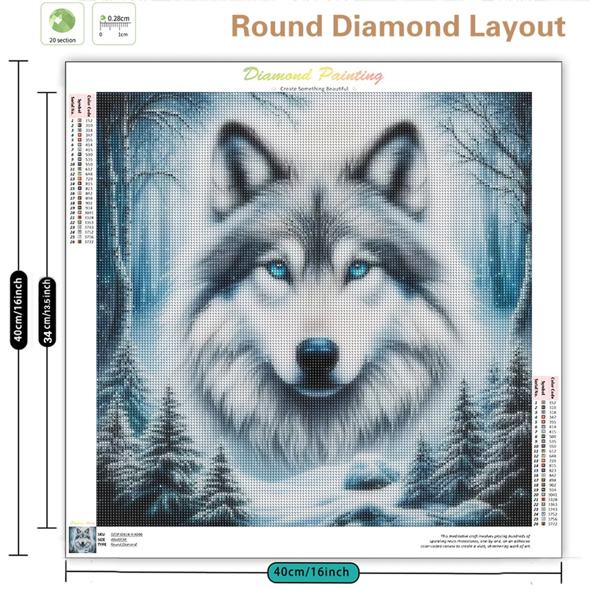 SDOYUNO Full Square Round Diamond Painting Animal Embroidery Picture Rhinestones Wolf Mosaic Cross Stitch Handmade Gift