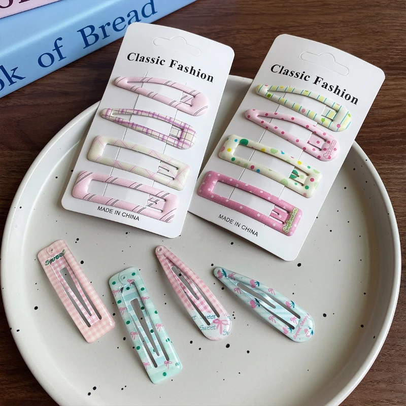 4 قطعة مقاطع الشعر كاندي كليب الملونة المشبك حافة المشبك مجوهرات الأطفال الفتيات الكبار لطيف إكسسوارات الشعر Pinzas Para El Cabello