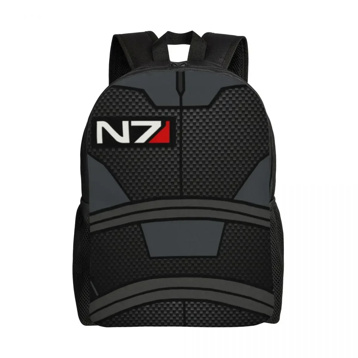 Mass Effect N7 Armor Travel Backpack Men Women School Laptop Bookbag Alliance Military Video Game College Student Daypack Bags