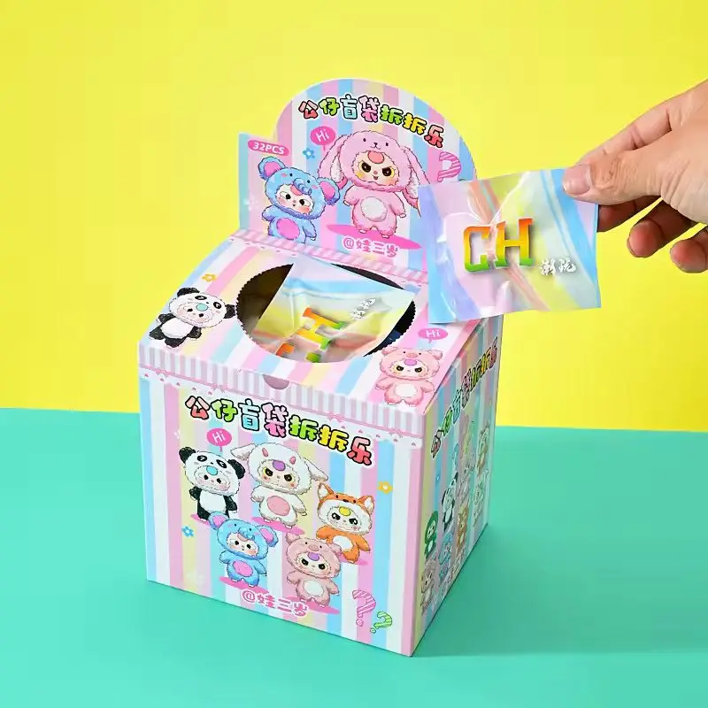 Sanurgente Labubu Family Blind Box, Produits périphériques, Action Figure, Figurine Butter, Cadeaux pour enfants, Clé Kawaii, JOAnime, 32 pièces