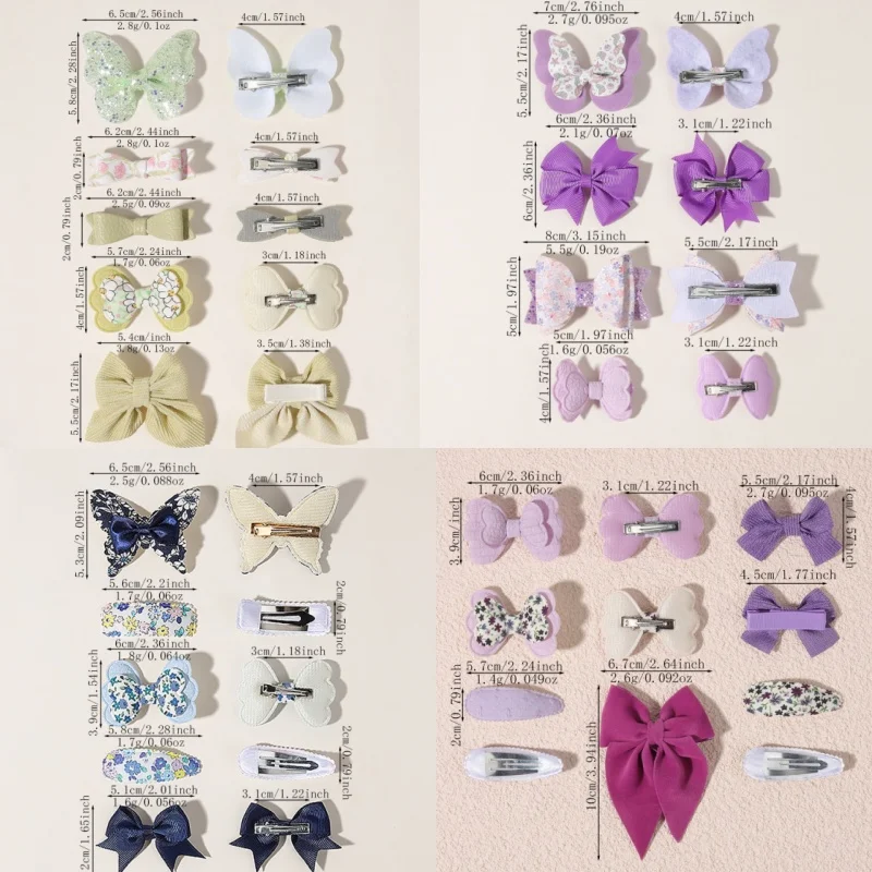 1 Set Children's Bow Hair Clips Sparkling Bow Clips Children's Teenagers' Party Dress Hair Accessories Recommended Girls' Gifts