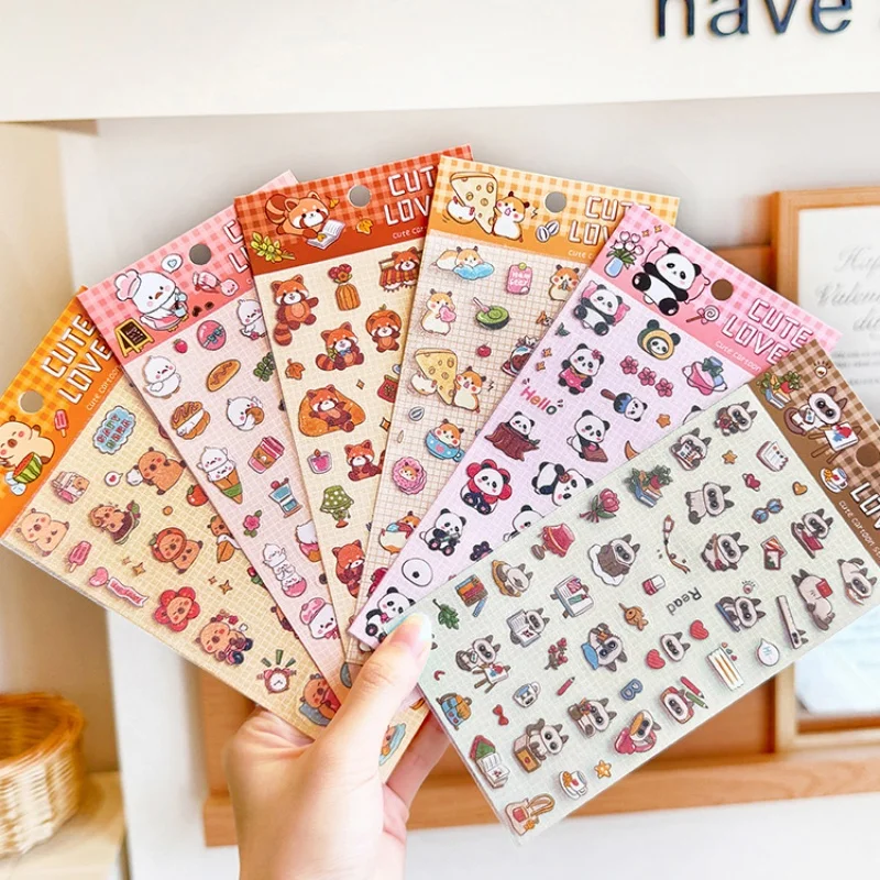 

48pcs/lot Kawaii Capybara Panda Hamster Animal Stickers Creative Scrapbooking DIY Diary Decorative Sticker Album Stick Label