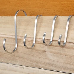 1 Pc Stainless Steel Flat S Shape Hanging Rack Hook Kitchen Bathroom Hang Hooks Utensils Clothes Hat Towel Hanger Holder Hooks