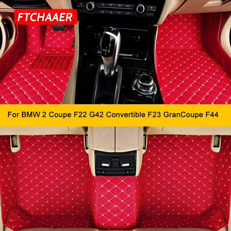 FTCHAAER Custom Car Floor Mats For BMW 2 Coupe F22 G42 Convertible F23 GranCoupe F44 218-240 Auto Carpets Foot Coche Accessorie