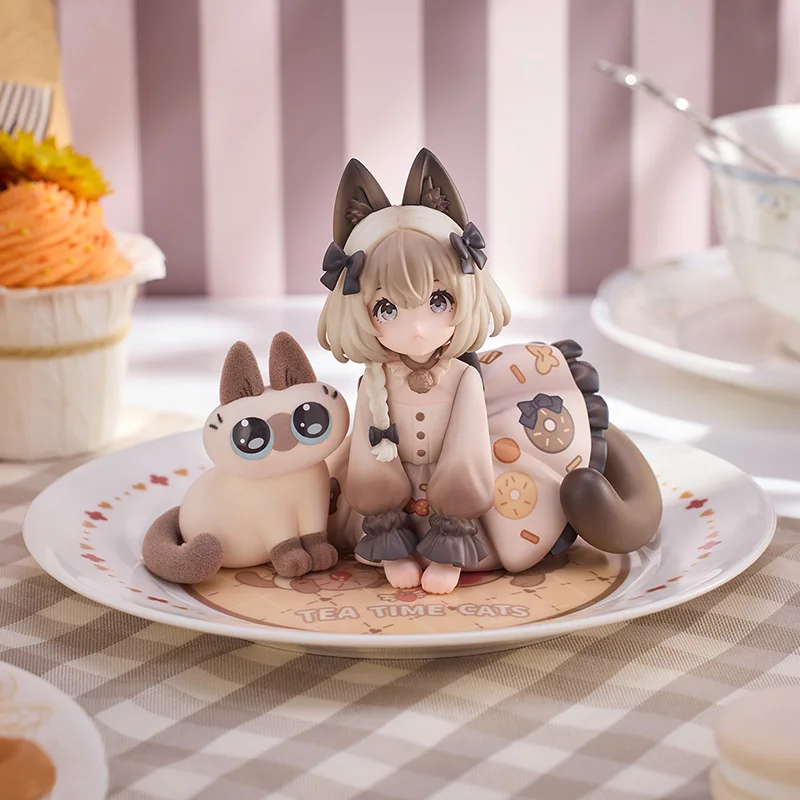 

Original Ribose Dlc Tea Party Cat × Siamese Cat Little Beans Friendship Co-Branded Set (Siamese Cat Style) Figures Fan Hobbies