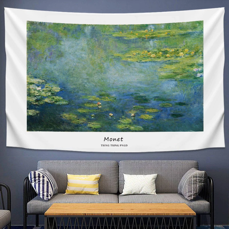 VIKAMA Monet & Van Gogh Painting Tapestry, 6 Assorted Designs, Wall Hanging Art for Bedroom Living Room